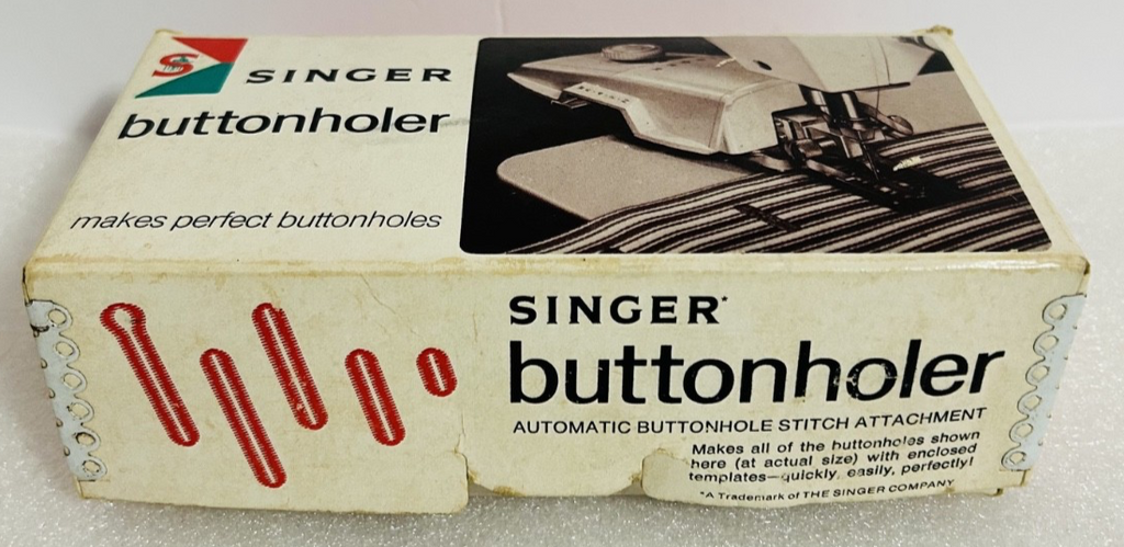 Singer Automatic Buttonholer Attachment w Templates Box Manuals Made USA