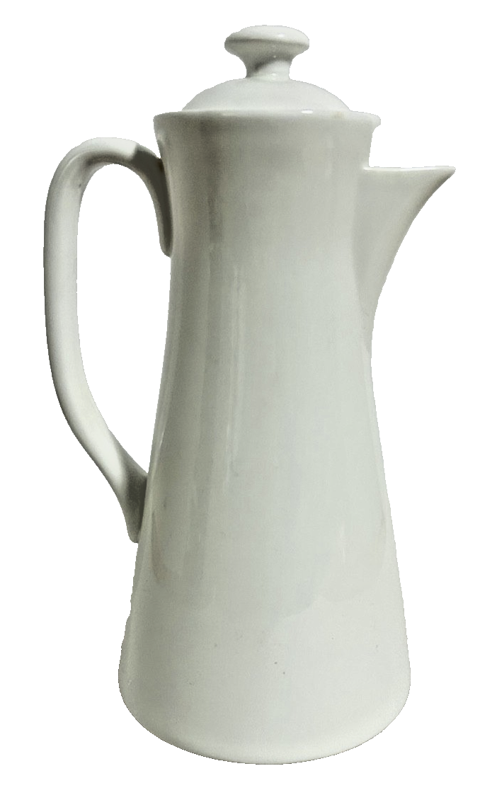 Vintage Gustavsberg Sweden White Coffee Pot w Lid Scandinavian Porcelain