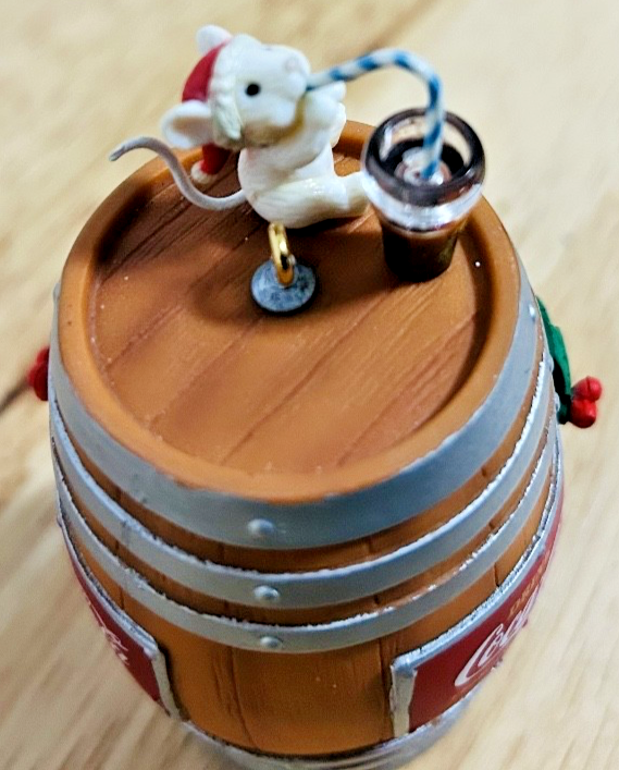 1992 Coca-Cola “The Cold, Crisp Taste of Coke” Ornament 583766 Mice & Barrel Box