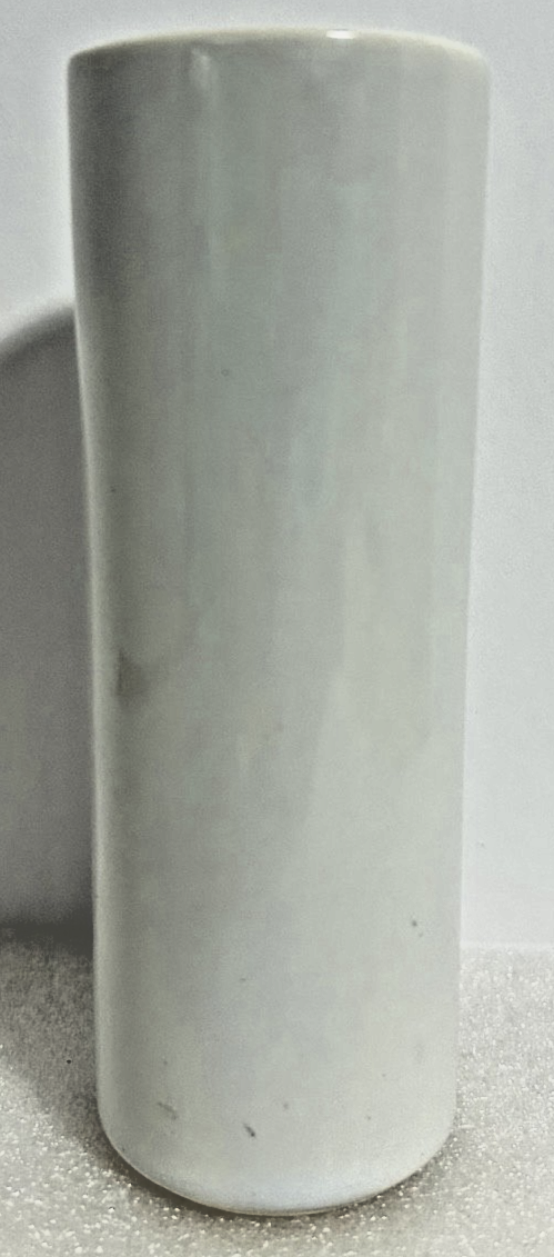 McCoy USA White Cylinder Vase Pair Mid Century Modern Pottery