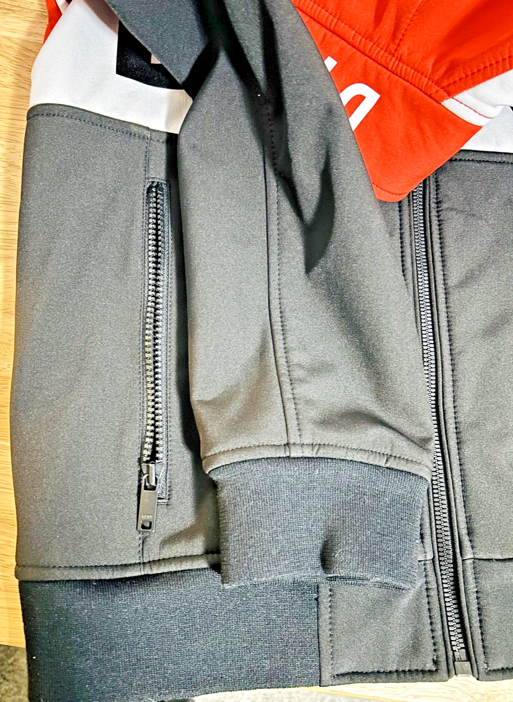 DKNY Boys Track Jacket Orange Black White Full Zip Logo Size Small