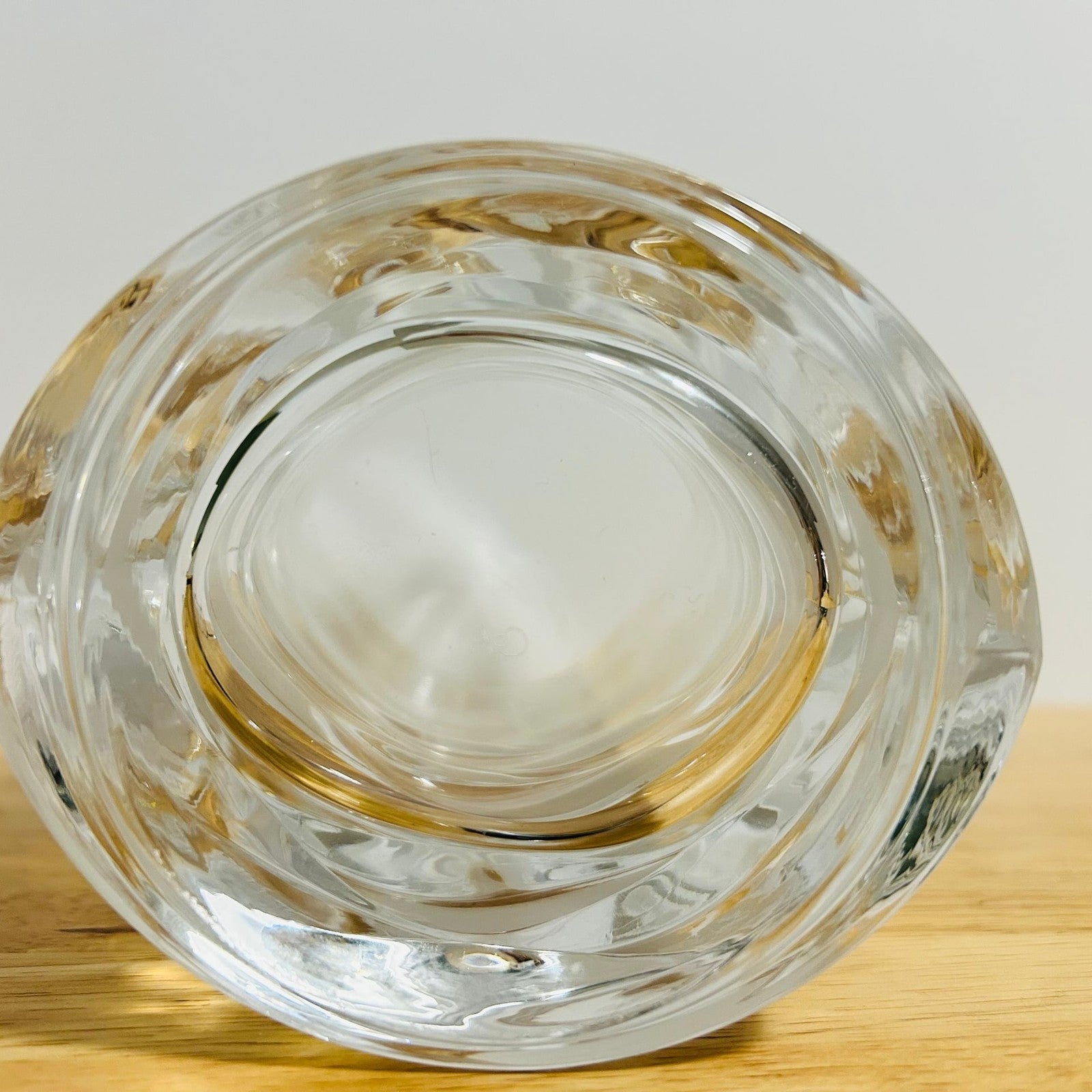 Mikasa Atlantic Crystal Vase 9″ Clear Wavy Pattern Vintage Collectible Decor