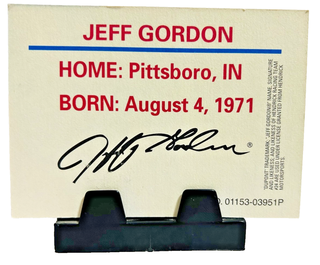 1997 Racing Champions Jeff Gordon #24 DuPont NASCAR Diecast Car + Card Stand