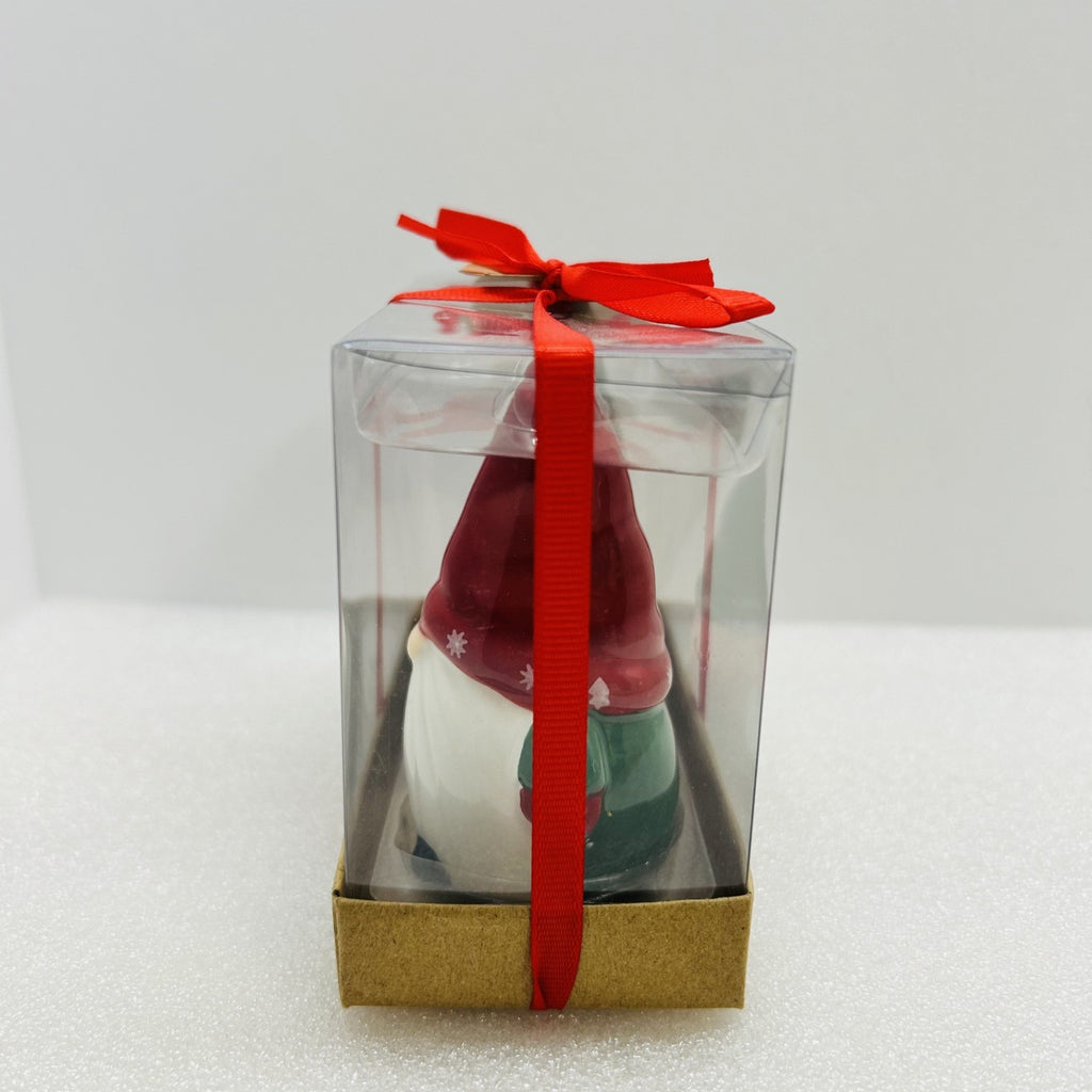 Tag Christmas Gnome Salt Pepper Shakers Set Ceramic Holiday NIB