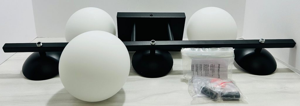 Ralbay Black Bathroom Lights 3-Light Mid Century Modern Bathroom Vanity NIB