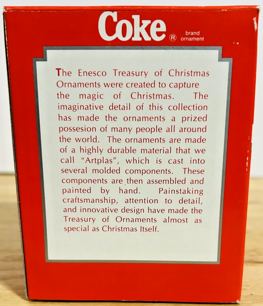 1992 Coca-Cola “The Cold, Crisp Taste of Coke” Ornament 583766 Mice & Barrel Box
