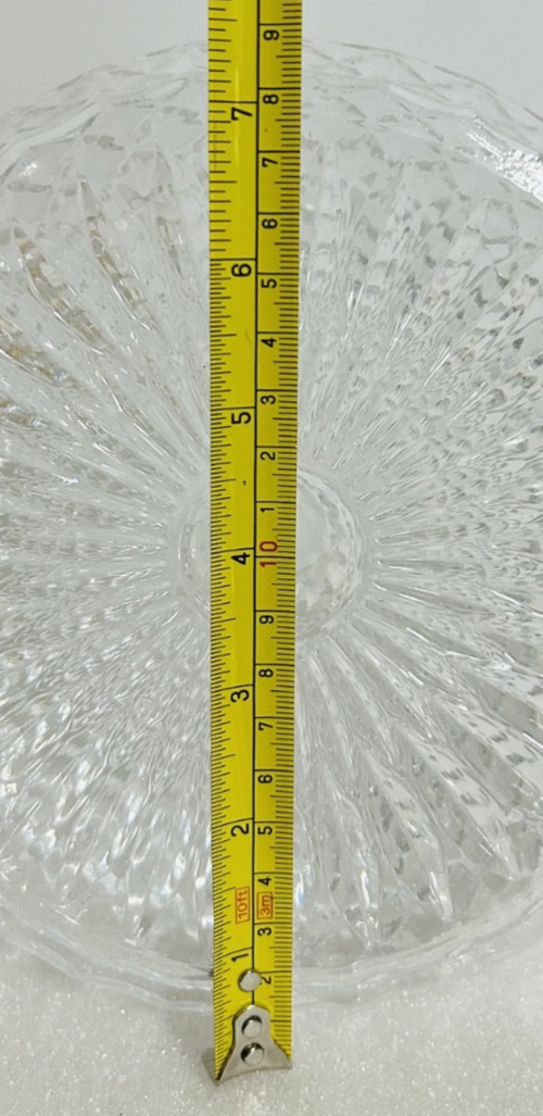 Vintage Cut Glass Crystal Decanter w Stopper 11” Tall Diamond Pattern