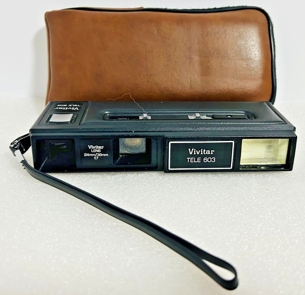 Vivitar Tele 603 35mm Film Camera w/ Case Strap Vintage Untested