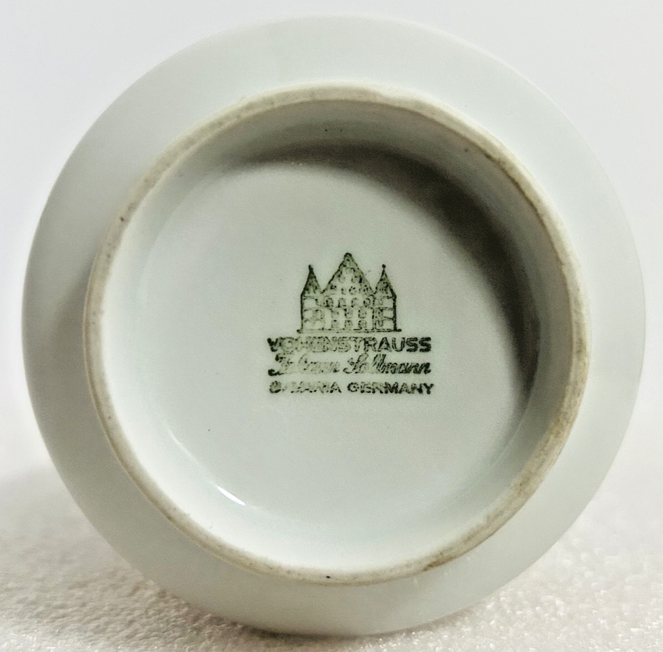 Vohenstrauss Bavaria Gold Gilt Milk Glass Vases Set 8” & 6”