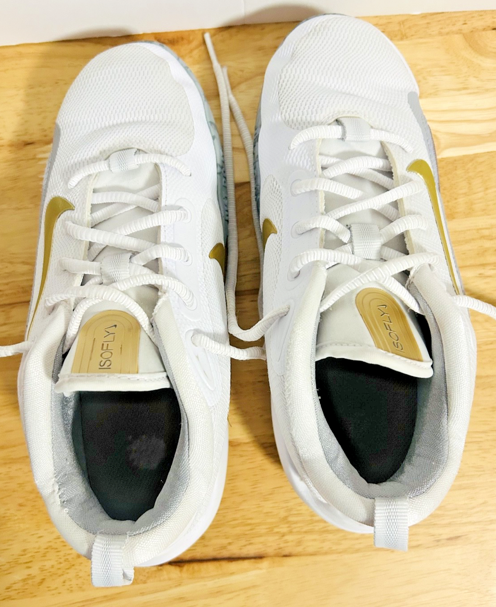 Nike Fly.By Basketball Shoes White Gold ISOFLY Youth 5Y FN4384-100