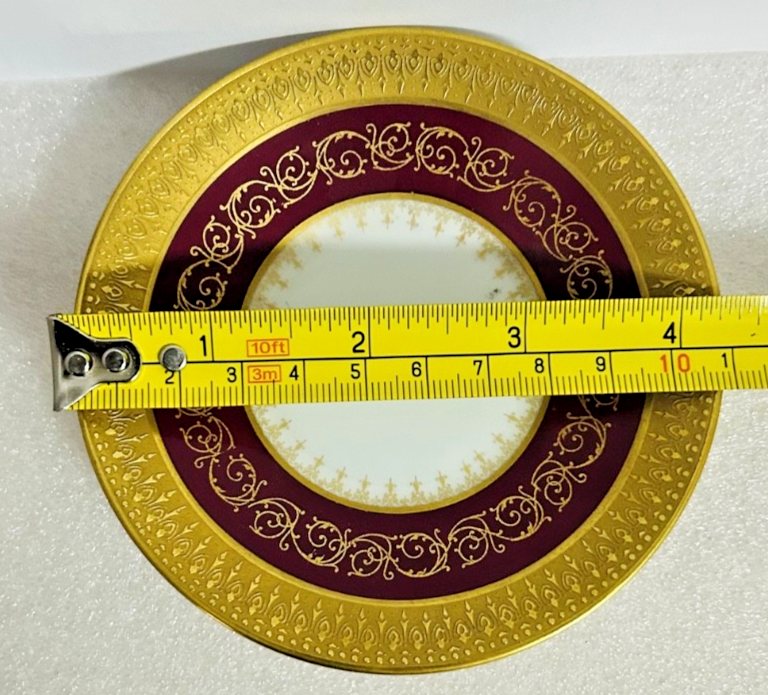 Limoges France Gold Encrusted Red 4” Butter Plate Double Dore