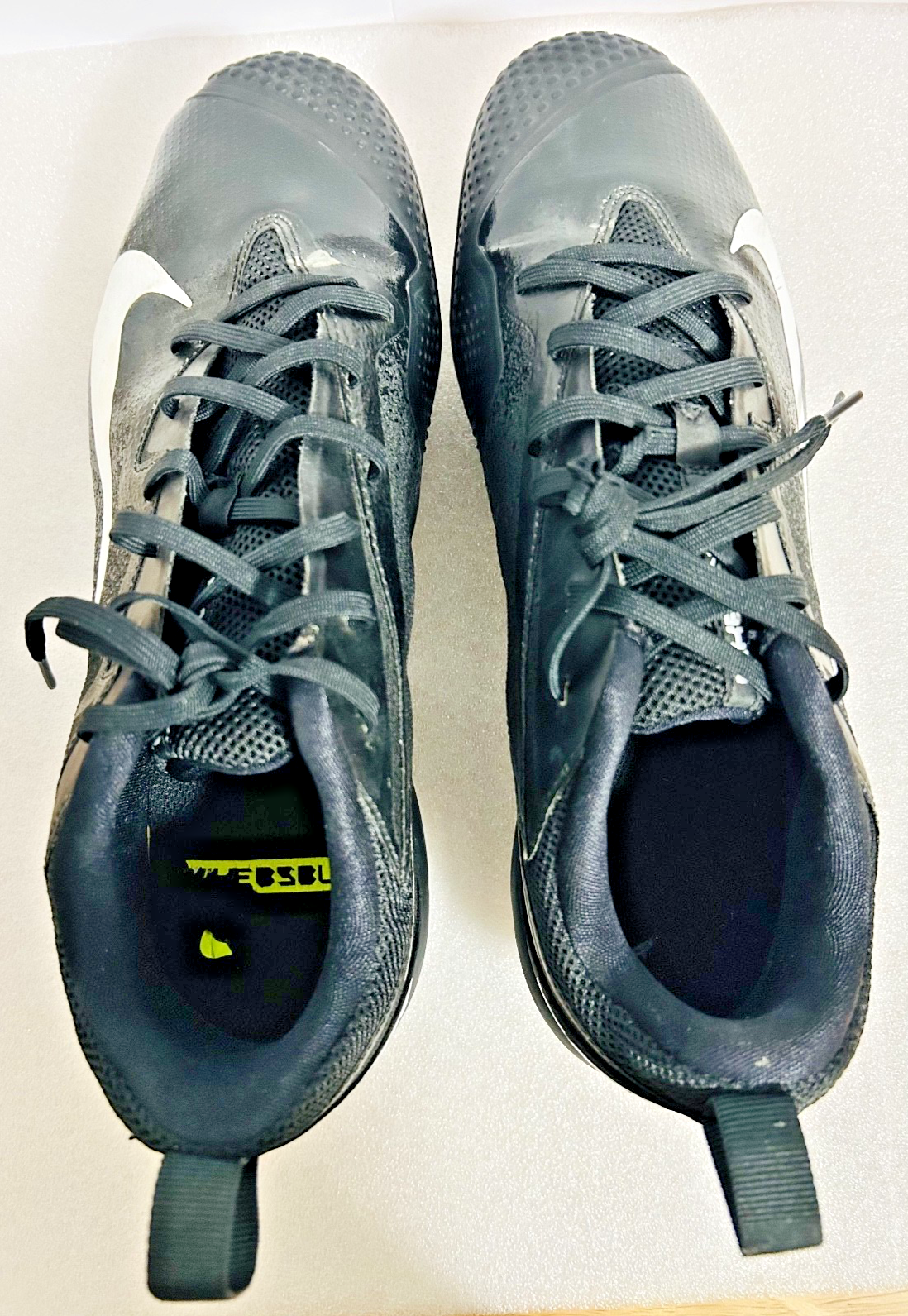 Nike Vapor Metal Baseball Cleats Black White LunarLON Men's 10.5