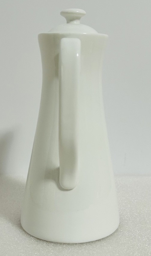 Vintage Gustavsberg Sweden White Coffee Pot w Lid Scandinavian Porcelain
