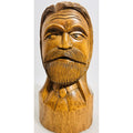 Vintage Wooden Carved Bust KNUTH Man Bearded Man Figurine Statue