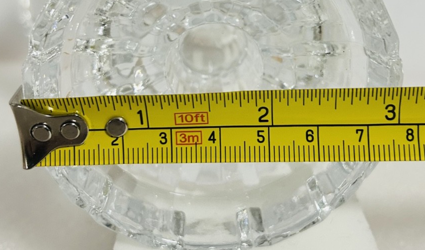 Vintage Clear Pressed Glass Pedestal Candle Holder 4.25” Octagon