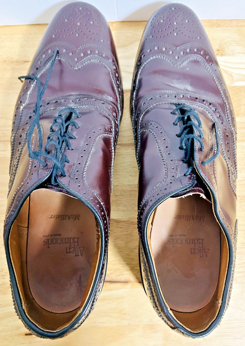 Allen Edmonds McAllister Burgundy Wingtip Oxfords Men's 10.5D USA