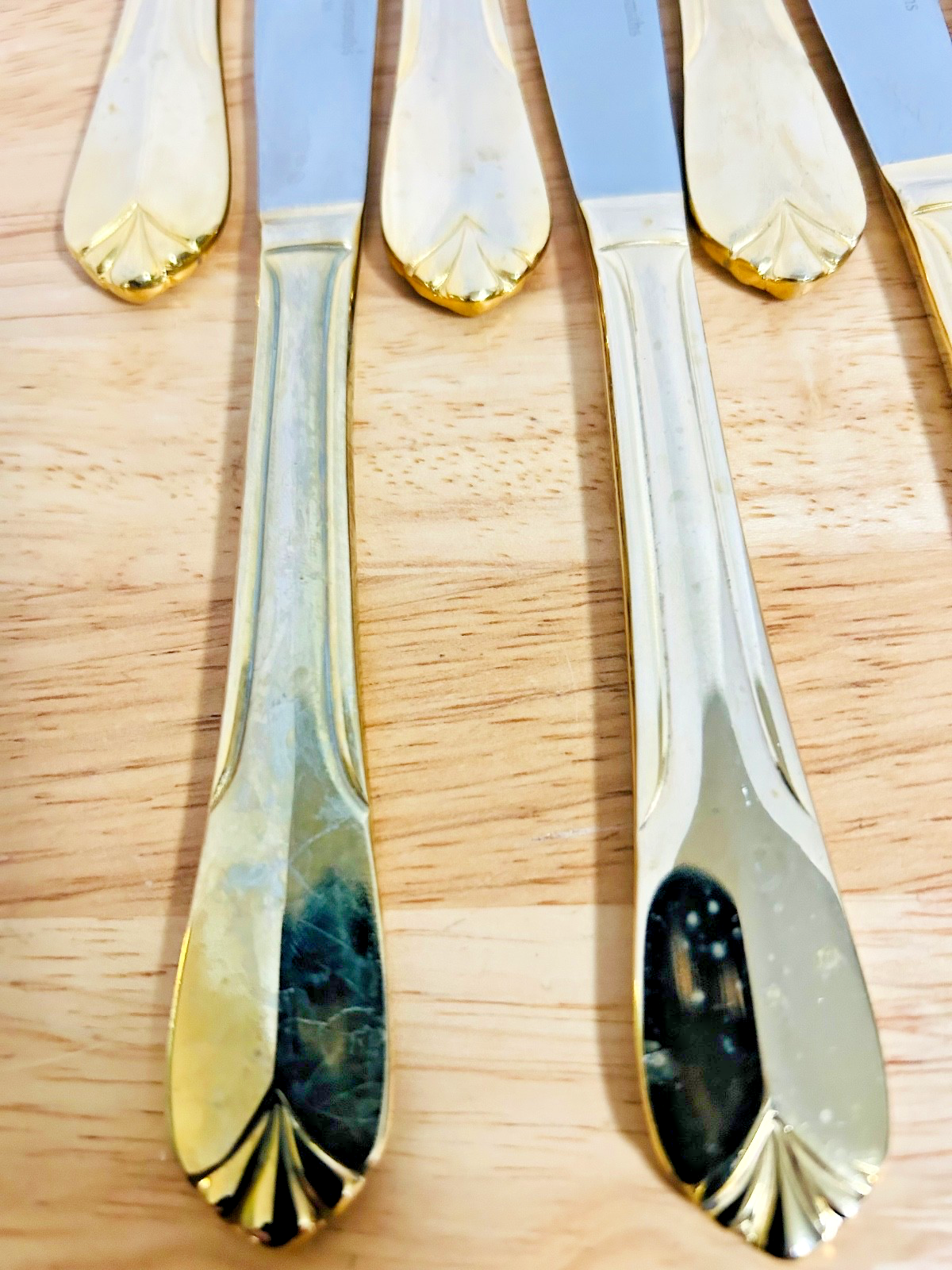 Hampton Silversmiths Gold Flatware Lot 46 Pcs Stainless Service Mixed w Case