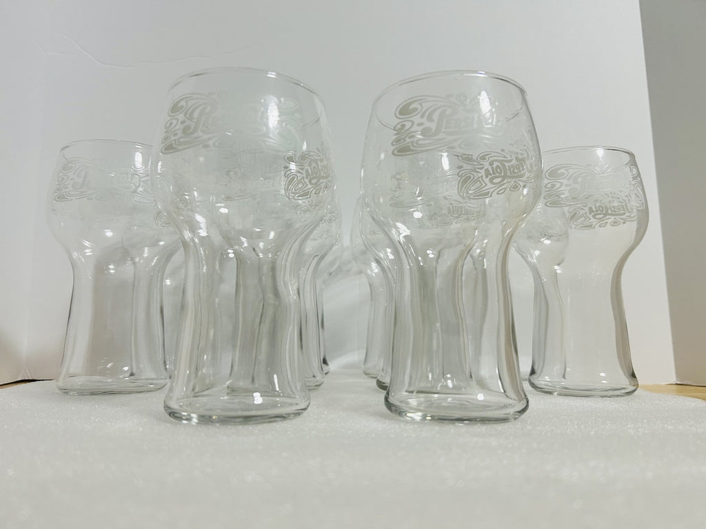 Set of 10 Pepsi-Cola Logo Glasses Vintage Promo Goblet Style Soda Cups