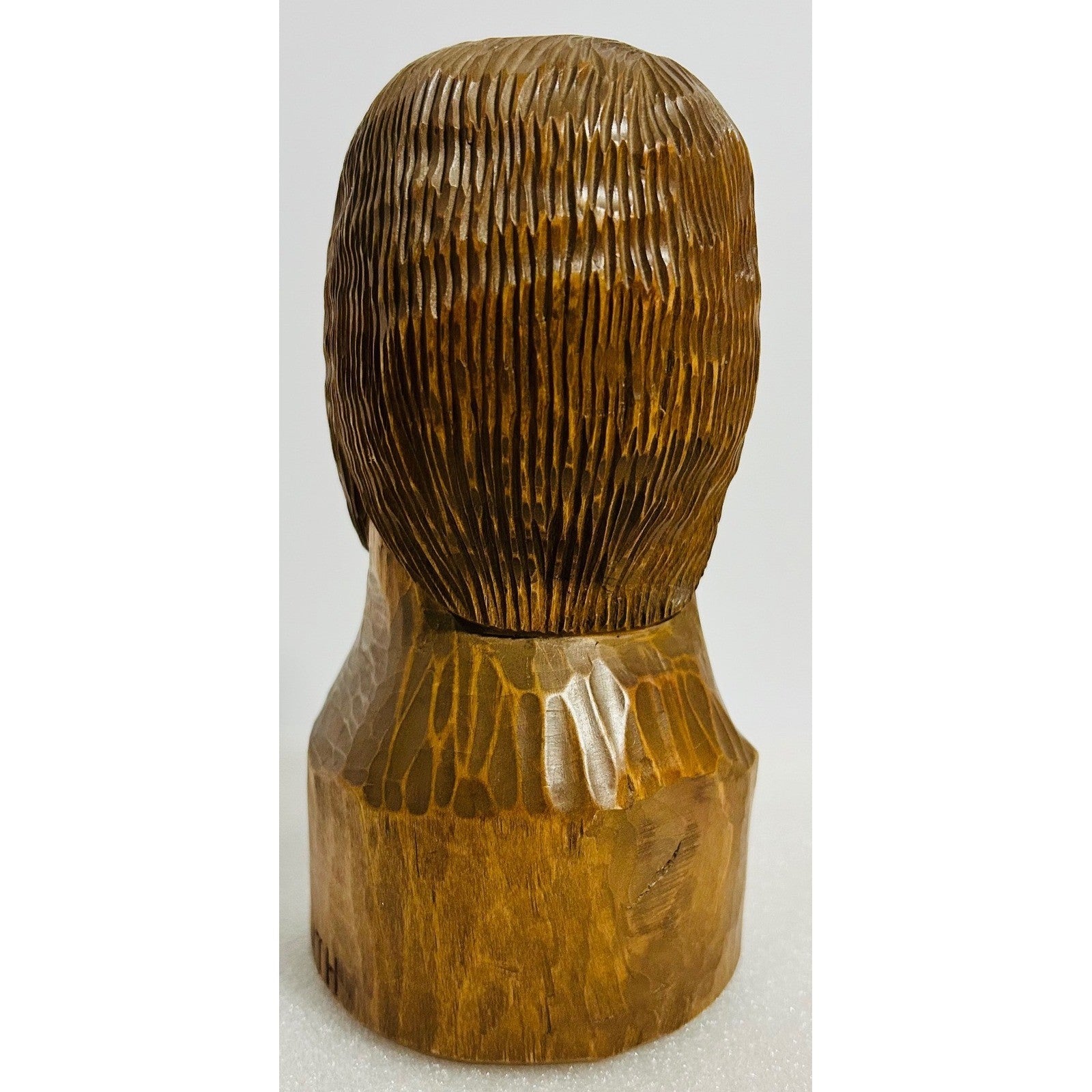 Vintage Wooden Carved Bust KNUTH Man Bearded Man Figurine Statue