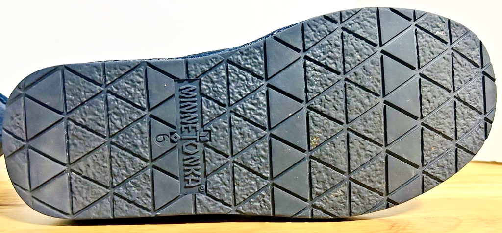 Minnetonka Olympia Short Boots Womens 6 Blue Suede Ankle Sheepskin Wool Lined