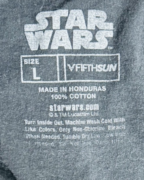 ⭐ Star Wars Periodic Table Elements Graphic T-Shirt Size L Black Cotton