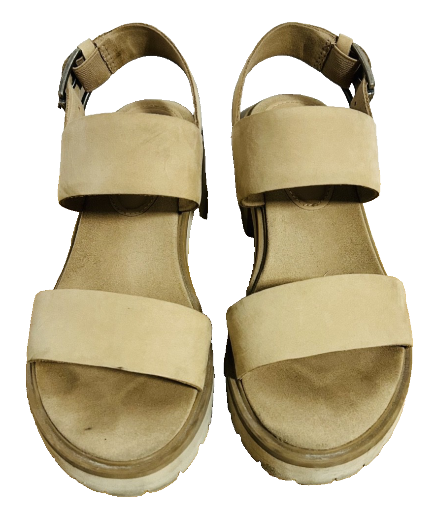 Timberland Women’s Platform Sandals Tan Nubuck Leather Size 6.5