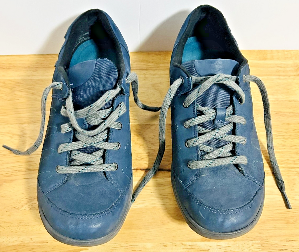 Aravon Shoes Womens 8 Revsavor Sneakers Lace Up WATERPROOF Leather Casual Blue