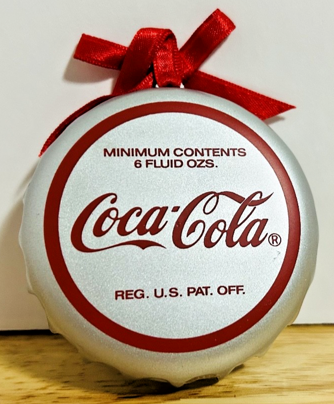 Coca-Cola Trim A Tree Santa Bottle Cap Ornament 1990 Boxed Coke