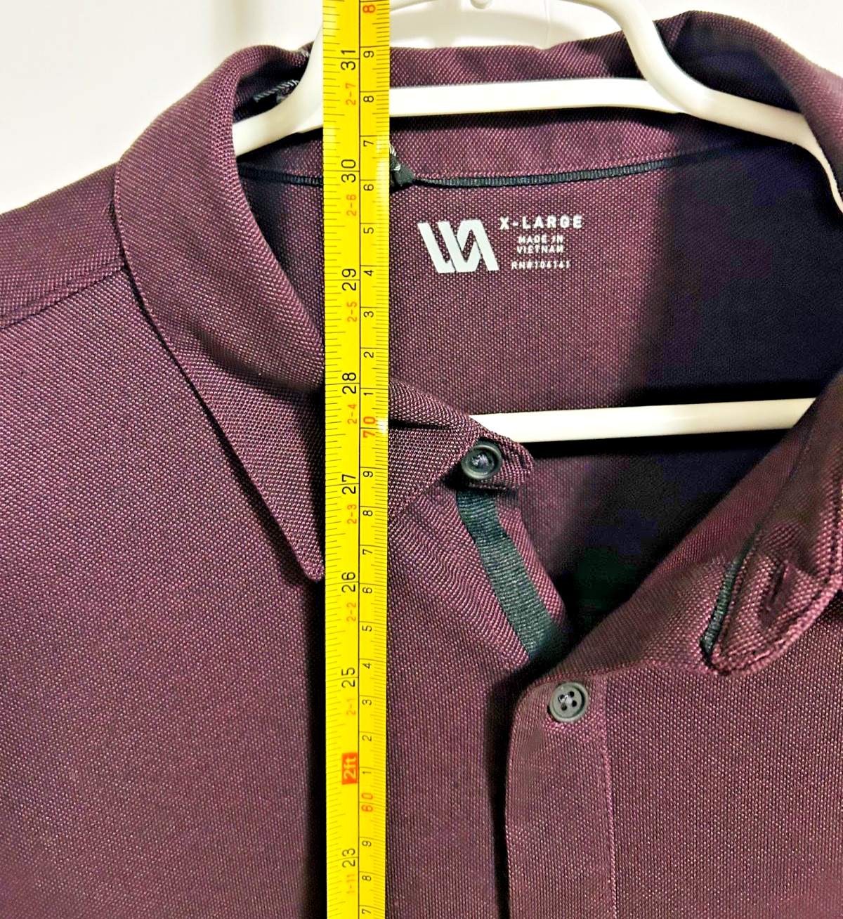 VRST Mens XL Button Down Shirt Stretch Moisture Wicking Burgundy NWT