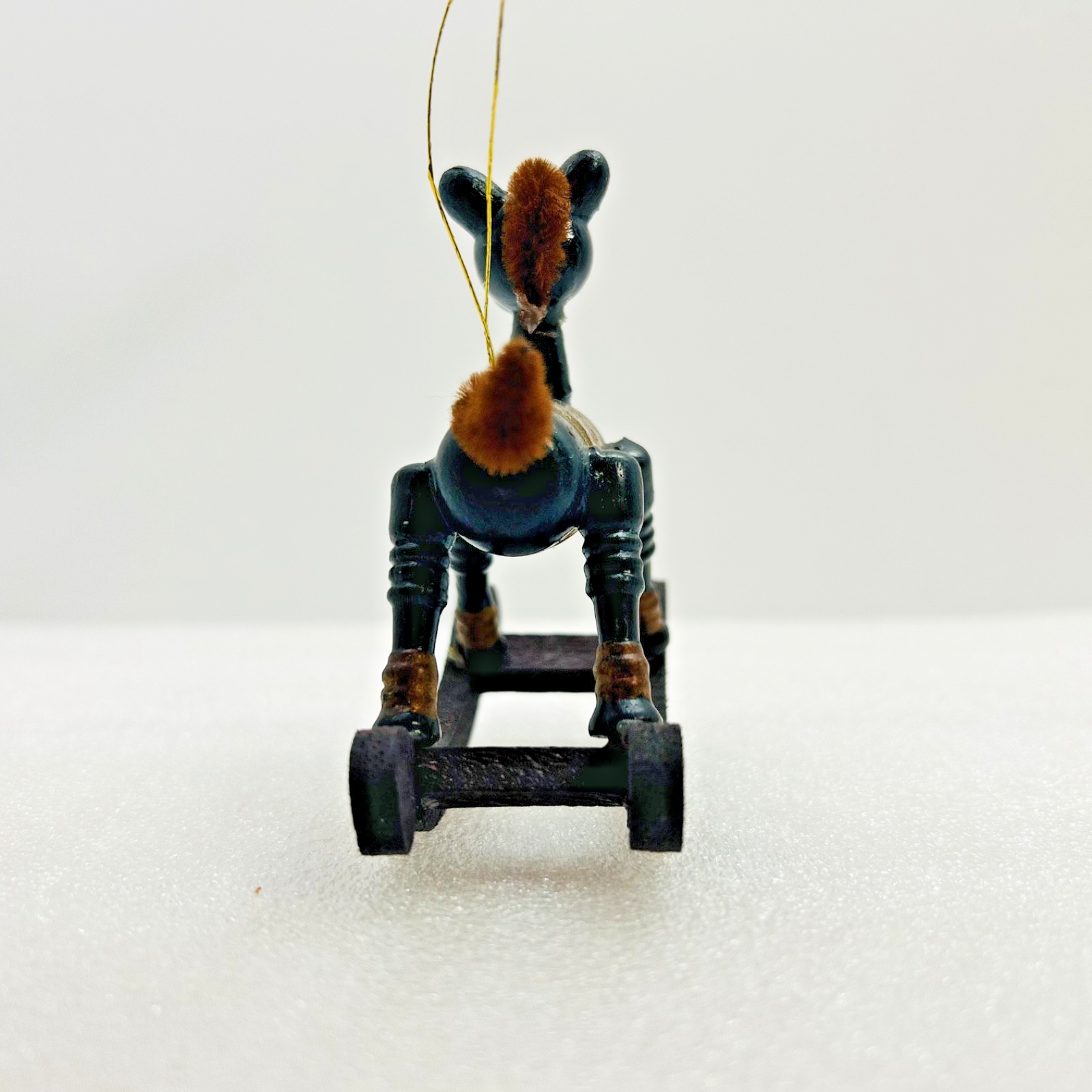 Vintage Wooden Rocking Horse Christmas Ornament Taiwan ATC Item 413