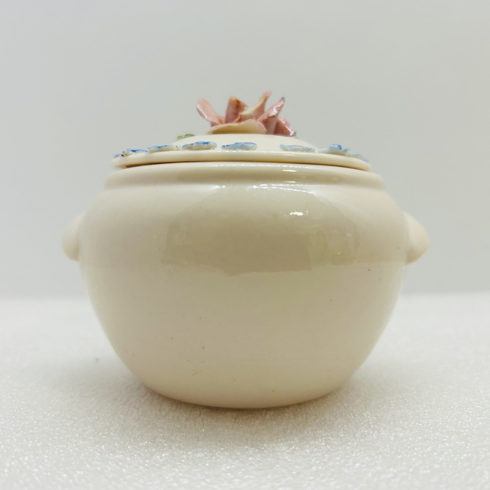 Vintage Holland Mold IRIS Covered Sugar Bowl Floral Rose Lid