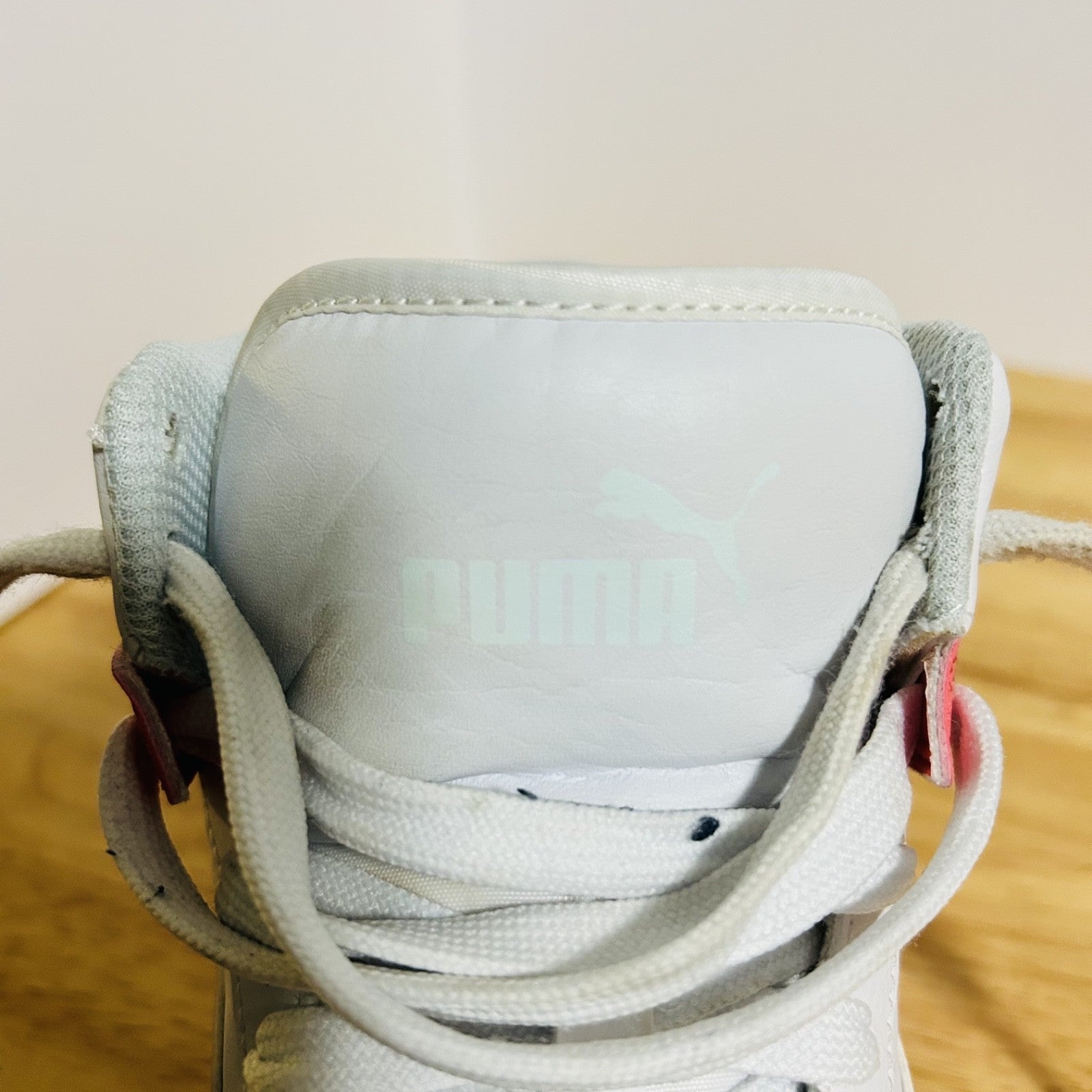 Puma Rebound LayUp Mid White Coral Womens 6.5C Sneakers 370486 35