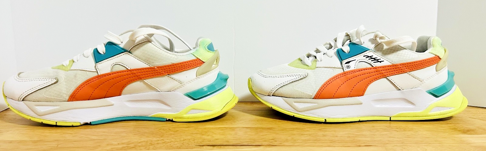 PUMA Mirage Sport Remix Sneakers Women's 7 White Orange Teal 384074-02