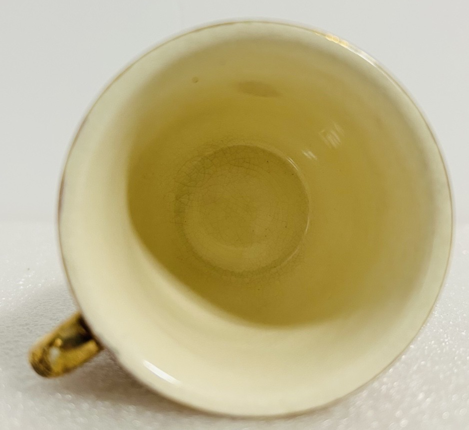 Occupied Japan Hand Painted Demitasse Cup w 3 Saucers Cherubs Vintage