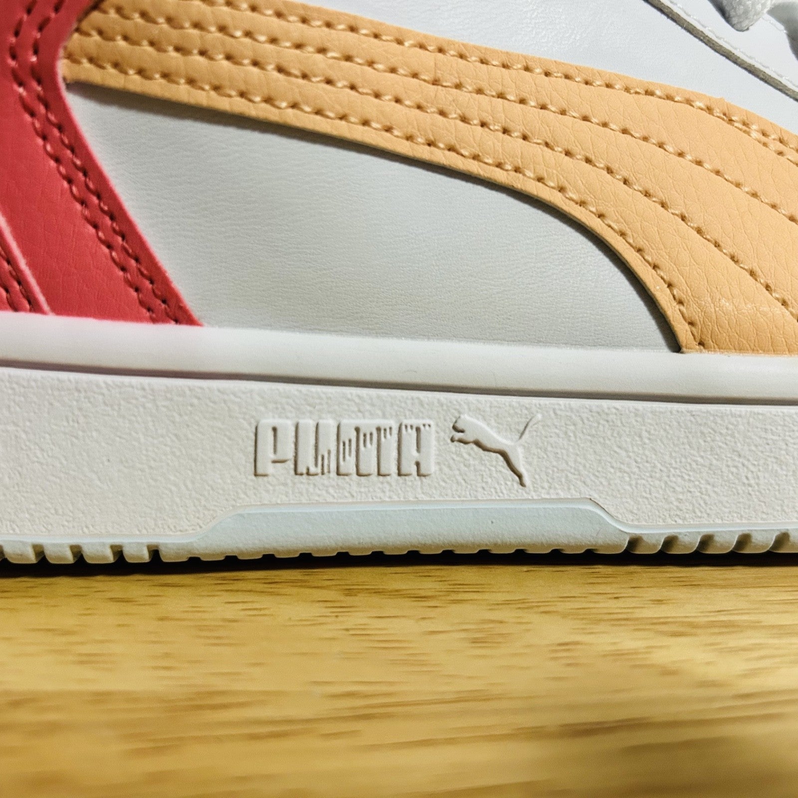 Puma Rebound LayUp Mid White Coral Womens 6.5C Sneakers 370486 35