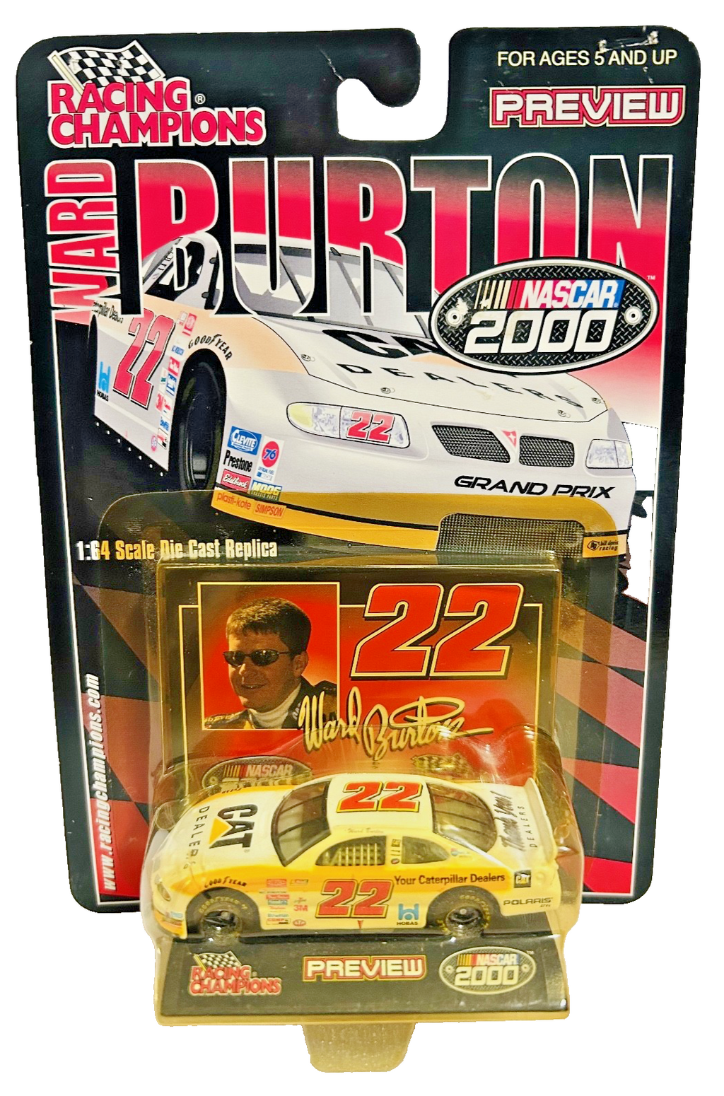 Racing Champions NASCAR 2000 Ward Burton #22 CAT Dealers 1:64 Diecast