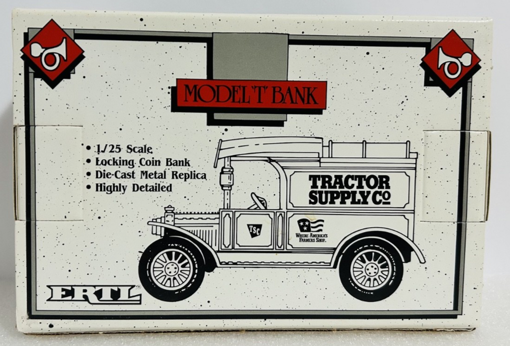 Ertl 1913 Model T Bank Tractor Supply Co Diecast Metal 1/25 Scale NIB