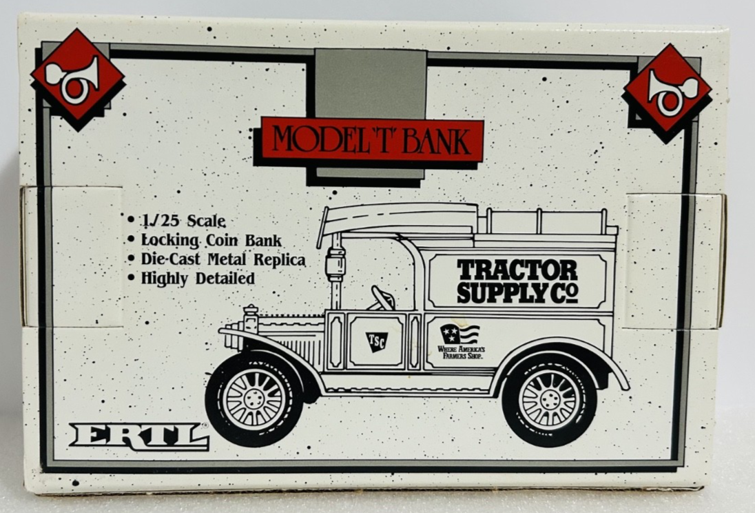 Ertl 1913 Model T Bank Tractor Supply Co Diecast Metal 1/25 Scale NIB