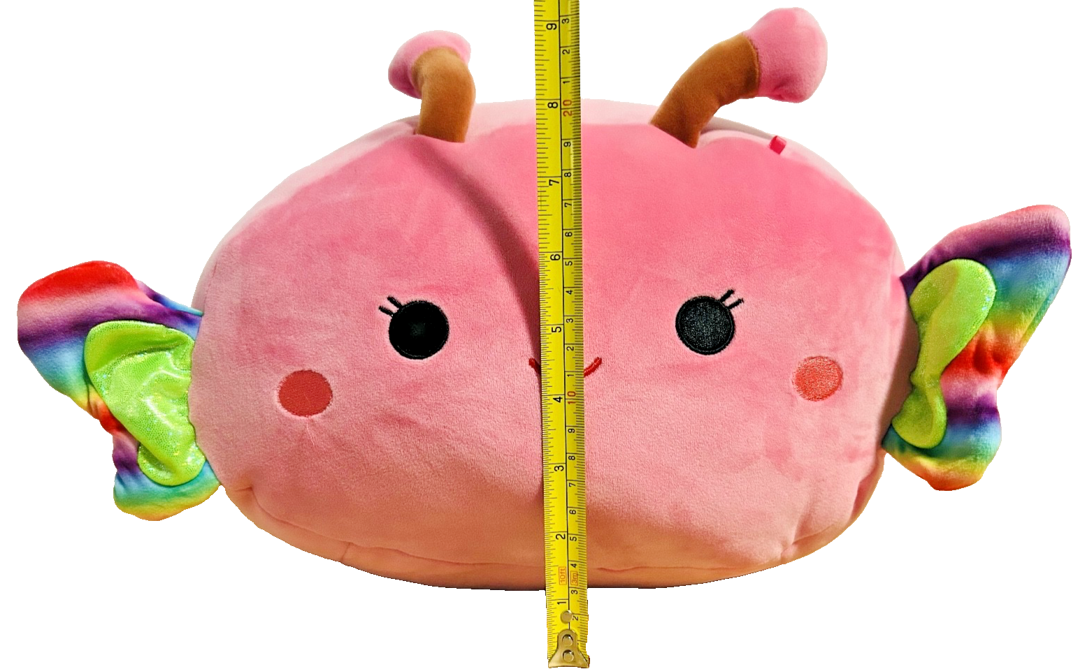 Squishmallows Stackable Pink Axolotl Plush Rainbow Gills Jazwares 16”