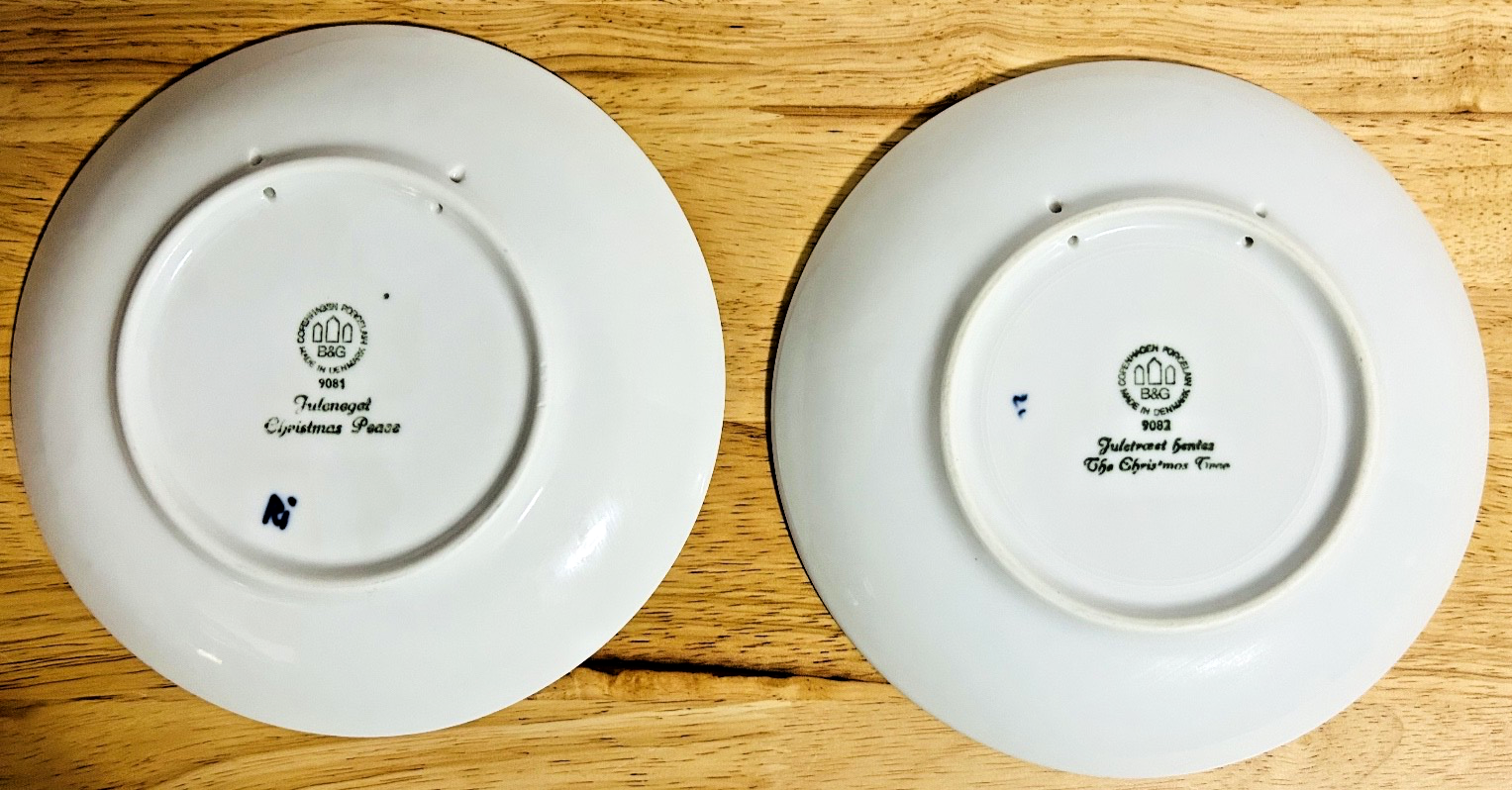 Bing & Grondahl 7" Porcelain ChristmassCollector Plate - Blue