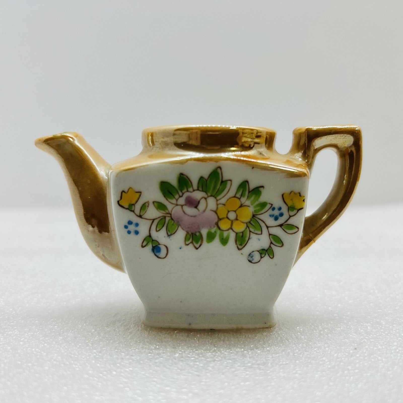 Vintage Mini Tea Set Teapot Cup Saucer Made In Japan Dollhouse Floral