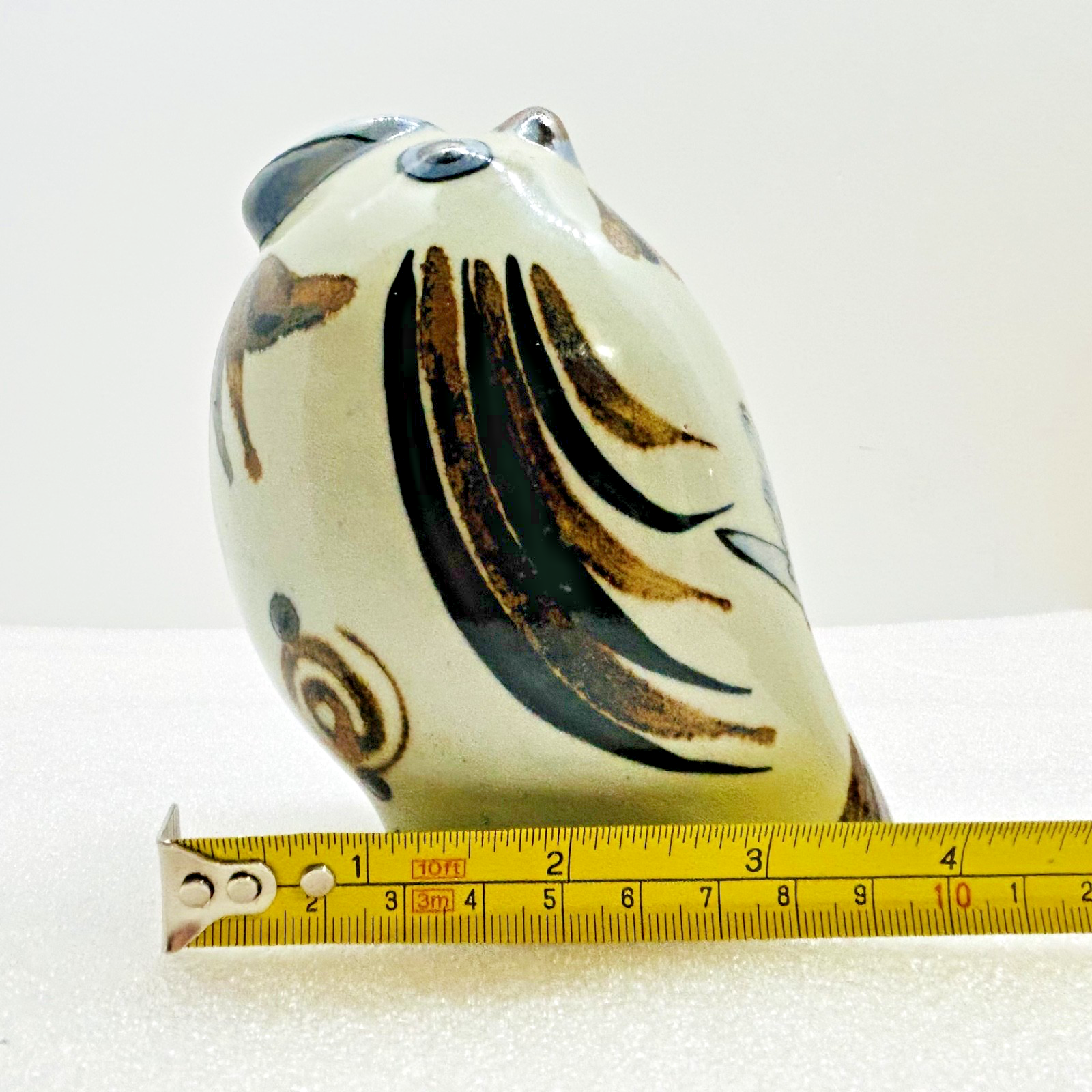 Vintage Tonala Mexico Pottery Bird Figurine Hand Painted Folk Art 5in