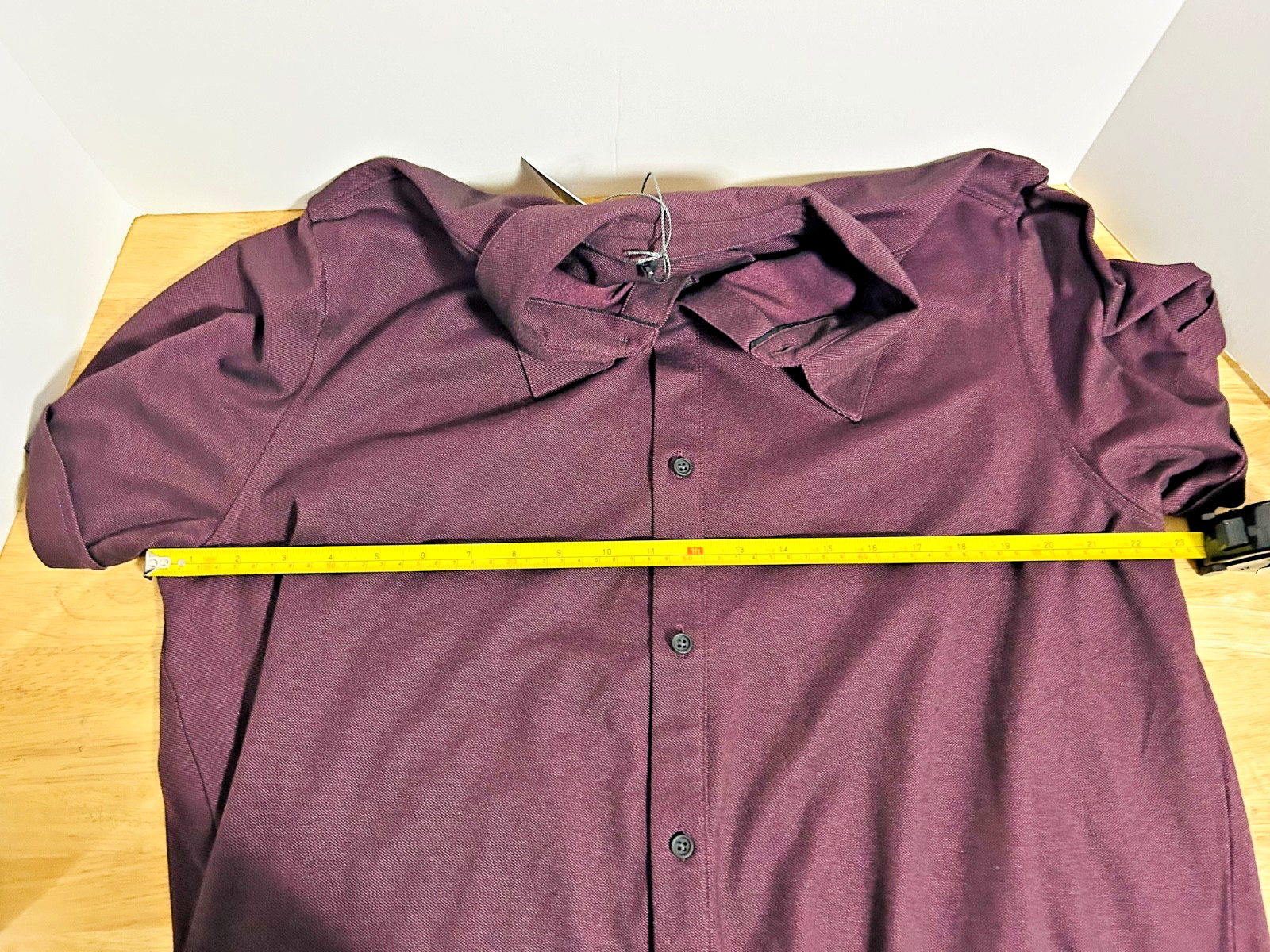 VRST Mens XL Button Down Shirt Stretch Moisture Wicking Burgundy NWT