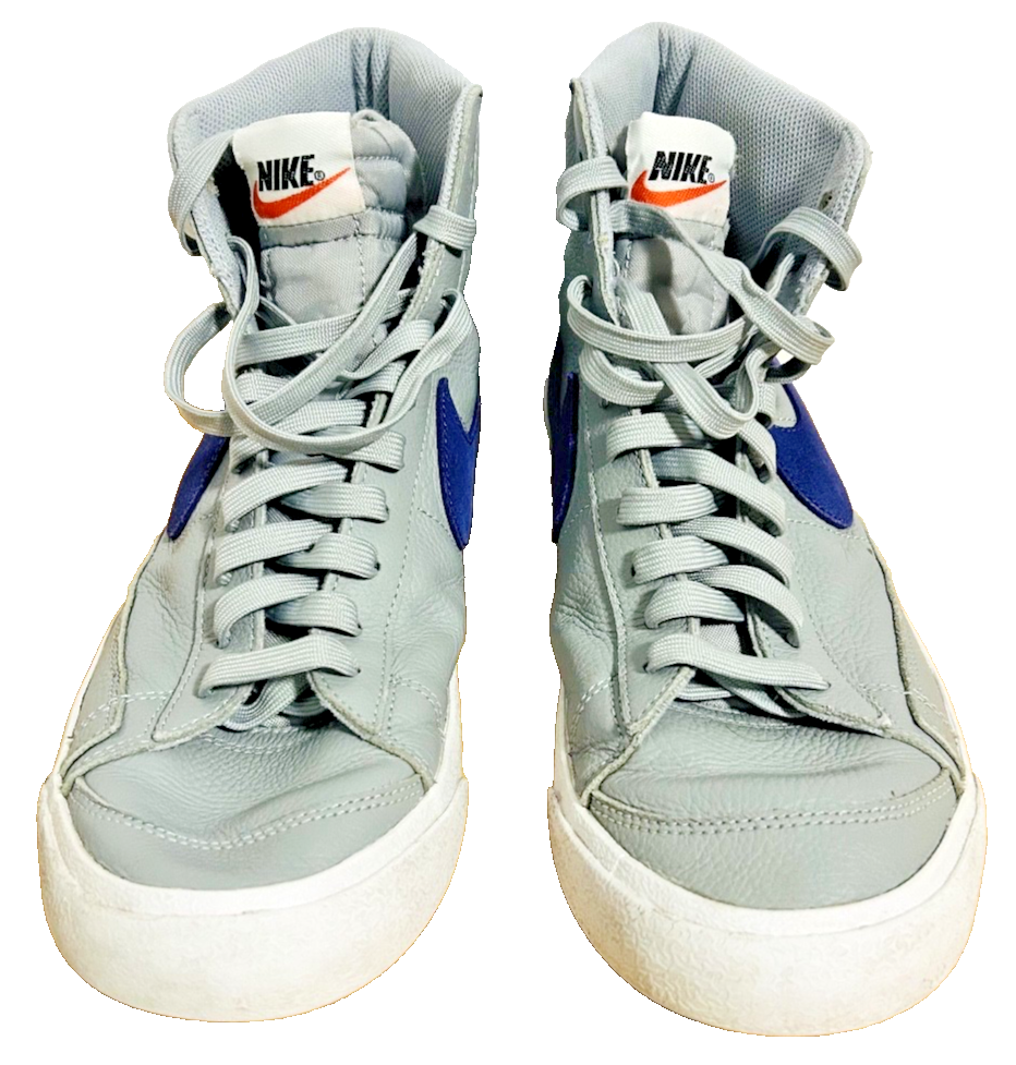Nike Blazer Mid Gray Blue KSU Wildcats Leather Sneakers Men’s 10.5