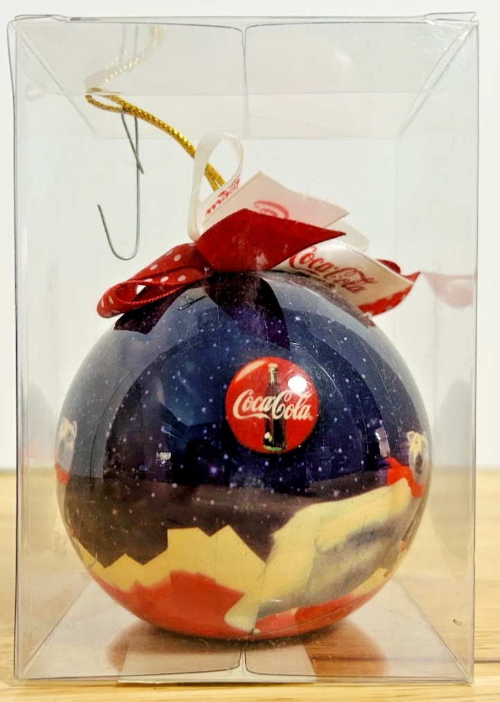 Vintage Coca-Cola Polar Bear Christmas Ornament in Original Box