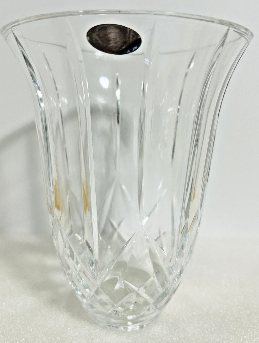 Vintage Cut Glass Hurricane Lamp Shade 8” Crystal Flared Globe