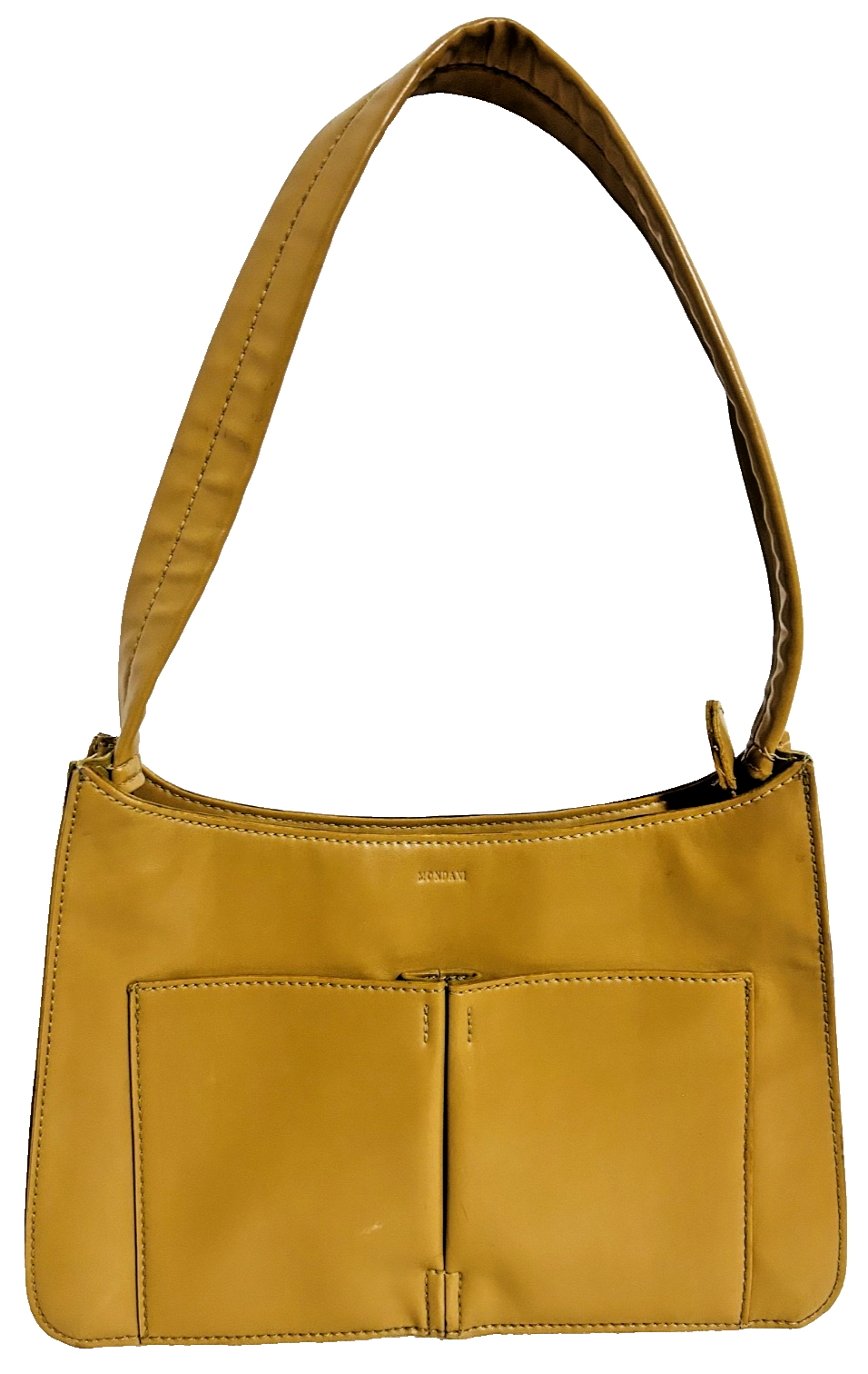 Mondani Mustard Yellow Shoulder Bag Faux Leather Double Pocket