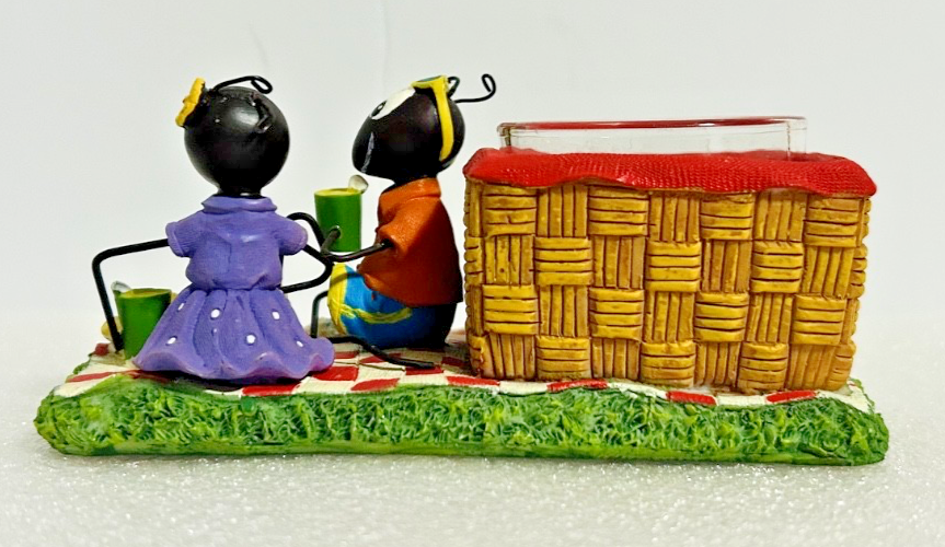 Yankee Candle Ant Picnic Tealight Holder Bench Scene Garden Decor