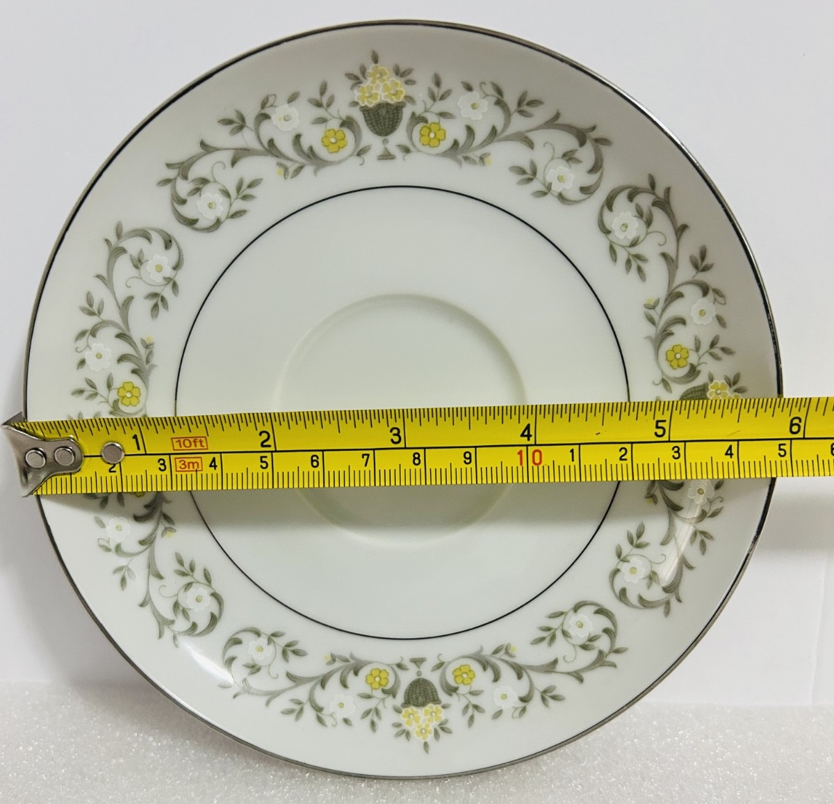 Fine China Japan Florentine 6" Saucer Plate Green Yellow Floral