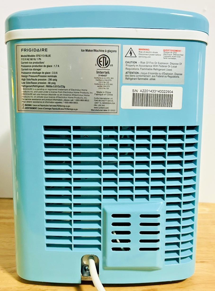 Frigidaire EFIC113-BLUE Portable Countertop Ice Maker 26 lb Daily Ice Machine